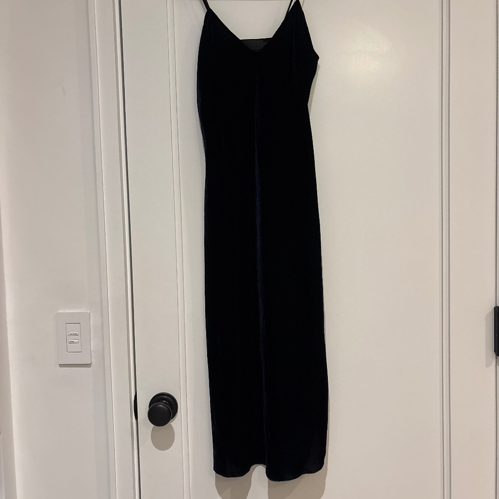 Nili Lotan 3/4 length Navy Velvet Slip dress XS